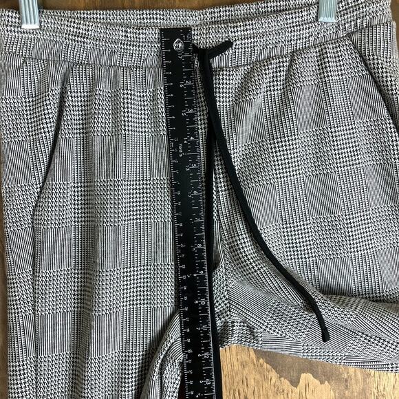 Zara Basic Womens Pants Black White Plaid Pull On Drawstring Pockets Small - Picture 6 of 10